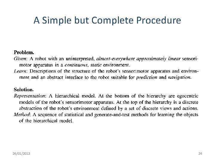 A Simple but Complete Procedure 26/01/2012 24 A Simple but Complete Procedure 26/01/2012 24