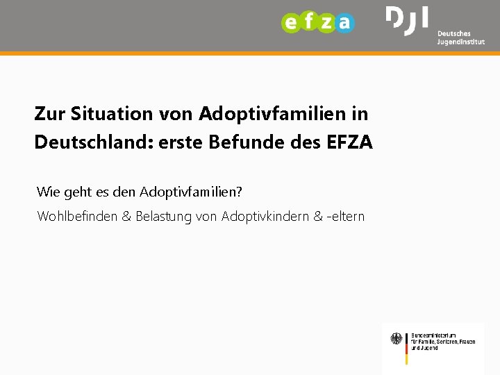 Zur Situation von Adoptivfamilien in Deutschland: erste Befunde des EFZA Wie geht es den