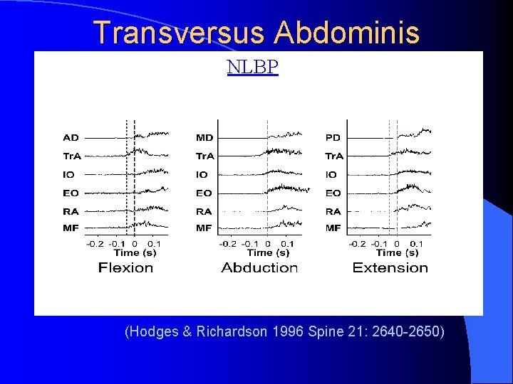 Transversus Abdominis NLBP (Hodges & Richardson 1996 Spine 21: 2640 -2650) 