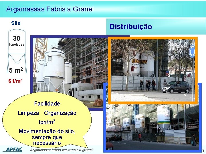 Argamassas Fabris a Granel Silo Distribuição 30 toneladas 5 m 2 6 t/m 2