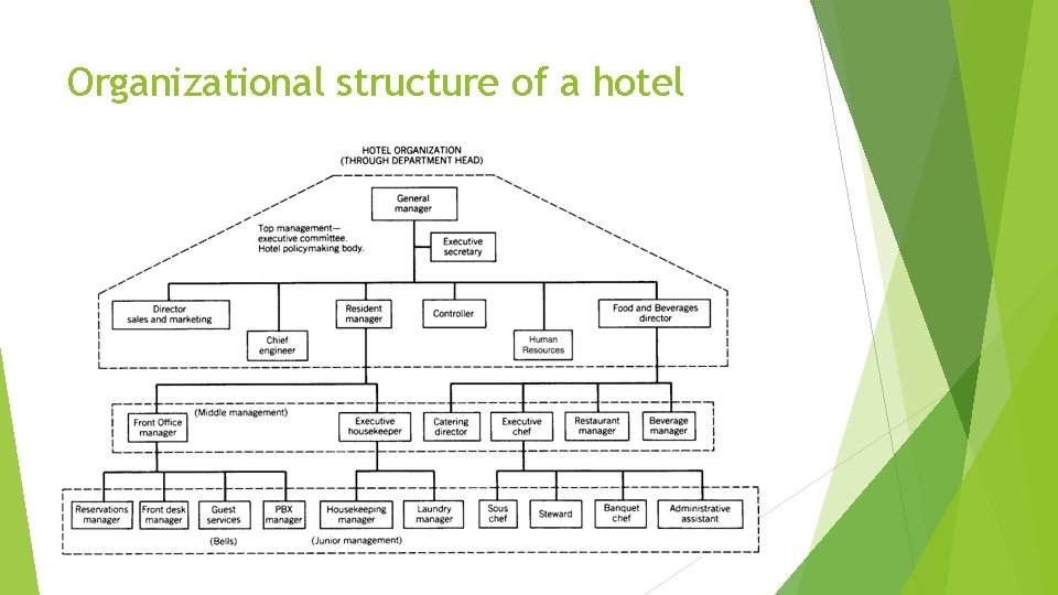 Organizational structure of a hotel 