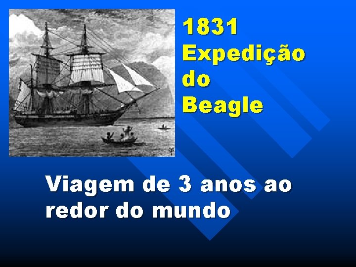 1831 Expedição do Beagle Viagem de 3 anos ao redor do mundo 
