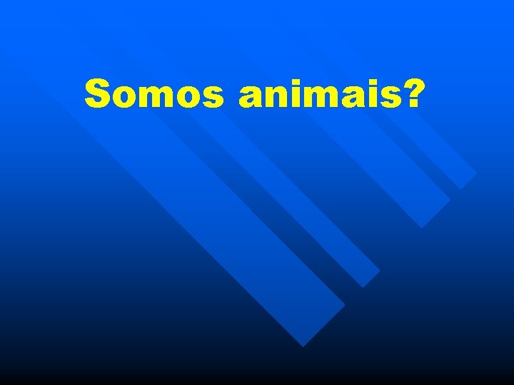 Somos animais? 