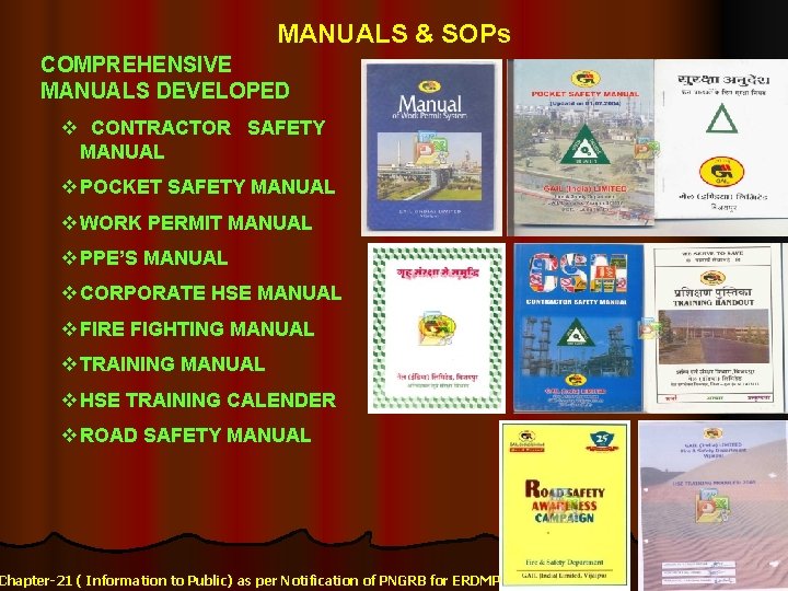 MANUALS & SOPs COMPREHENSIVE MANUALS DEVELOPED v CONTRACTOR SAFETY MANUAL v POCKET SAFETY MANUAL
