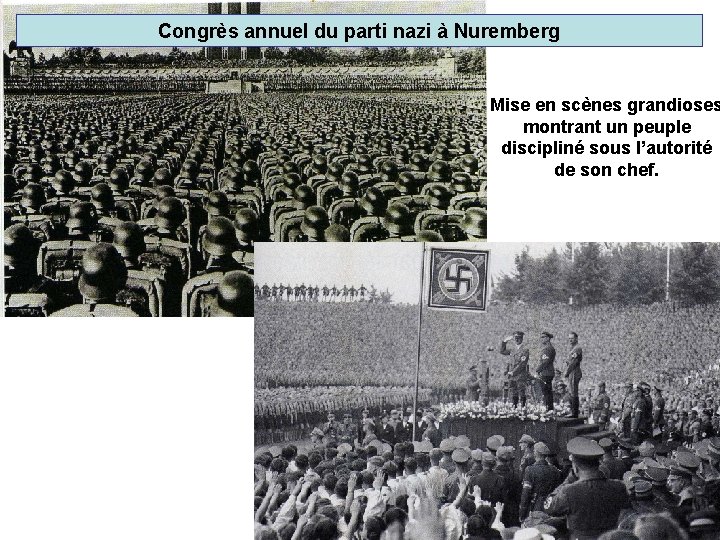 Congrès annuel du parti nazi à Nuremberg Mise en scènes grandioses montrant un peuple
