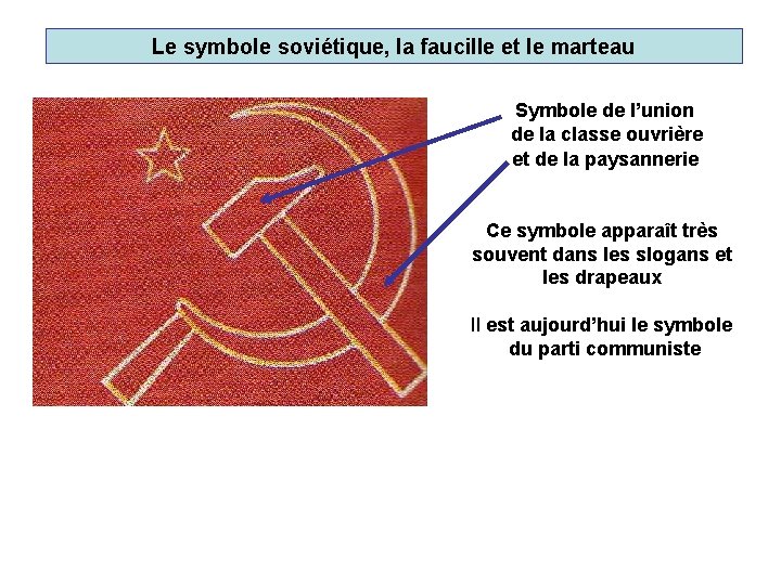 Le symbole soviétique, la faucille et le marteau Symbole de l’union de la classe