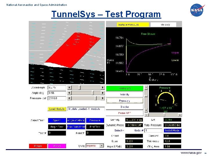 National Aeronautics and Space Administration Tunnel. Sys – Test Program www. nasa. gov 14