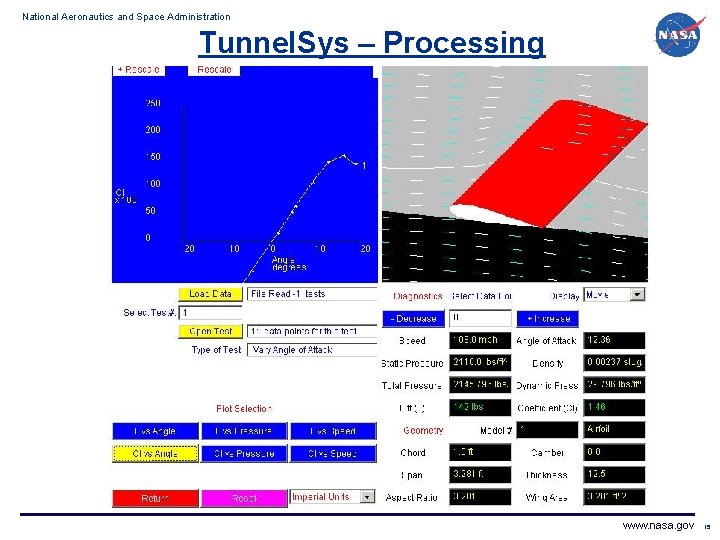 National Aeronautics and Space Administration Tunnel. Sys – Processing Program www. nasa. gov 15