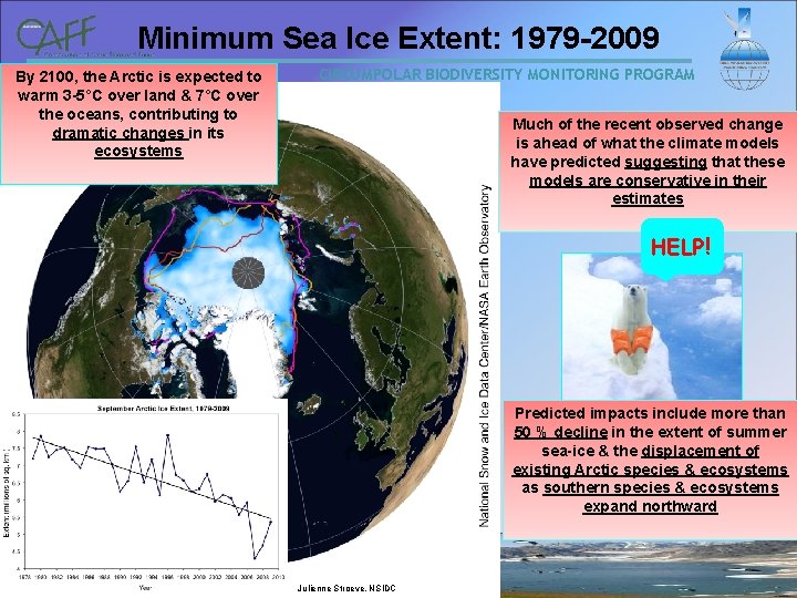 Minimum Sea Ice Extent: 1979 -2009 By 2100, the Arctic is expected to warm