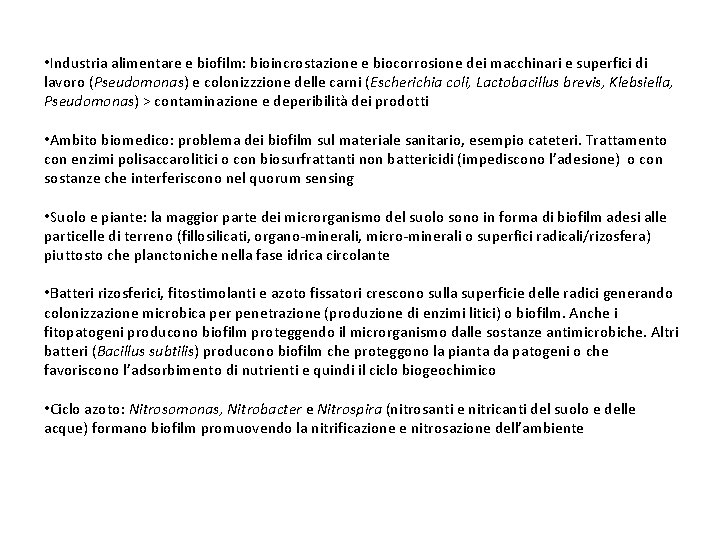  • Industria alimentare e biofilm: bioincrostazione e biocorrosione dei macchinari e superfici di