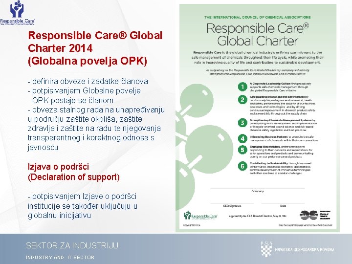 Responsible Care® Global Charter 2014 (Globalna povelja OPK) - definira obveze i zadatke članova