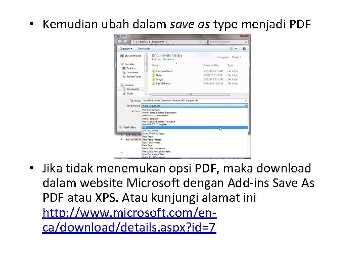  • Kemudian ubah dalam save as type menjadi PDF • Jika tidak menemukan