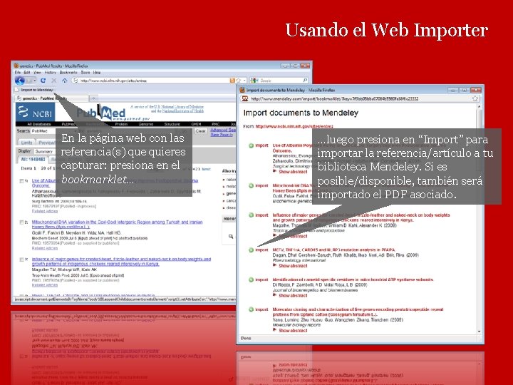 Usando el Web Importer En la página web con las referencia(s) que quieres capturar: