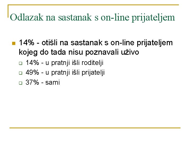 Odlazak na sastanak s on-line prijateljem n 14% - otišli na sastanak s on-line Odlazak na sastanak s on-line prijateljem n 14% - otišli na sastanak s on-line