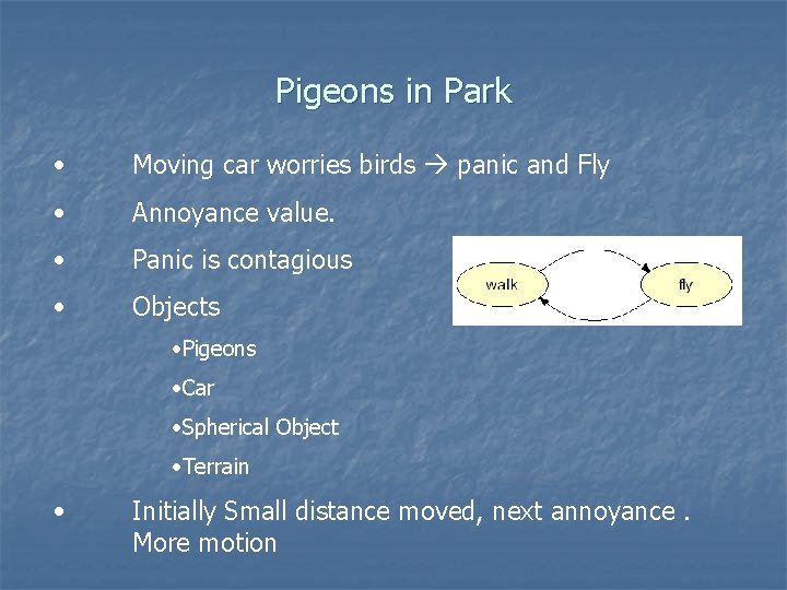 Pigeons in Park • Moving car worries birds panic and Fly • Annoyance value.
