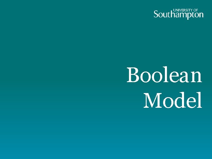 Boolean Model 