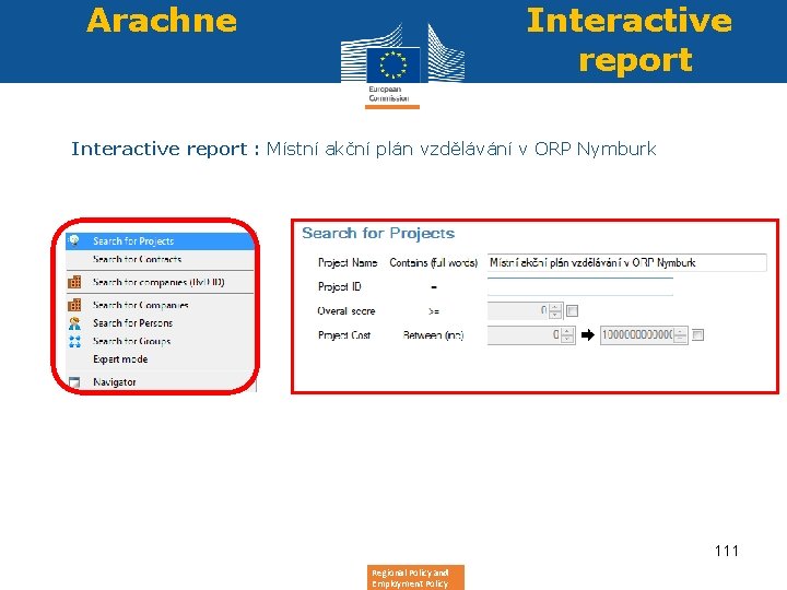 Arachne • Interactive report : Místní akční plán vzdělávání v ORP Nymburk 111 Regional