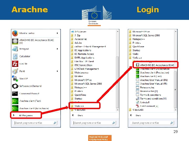 Arachne Login 29 Regional Policy and Employment Policy 