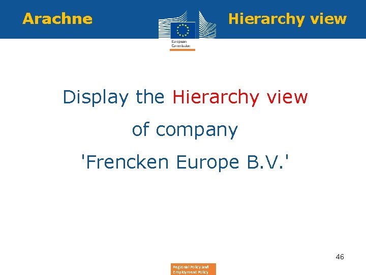 Arachne Hierarchy view Display the Hierarchy view of company 'Frencken Europe B. V. '