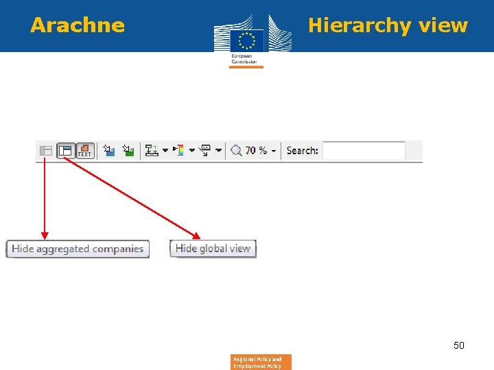Arachne Hierarchy view 50 Regional Policy and Employment Policy 