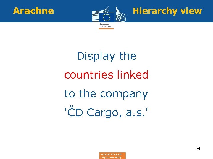 Arachne Hierarchy view Display the countries linked to the company 'ČD Cargo, a. s.
