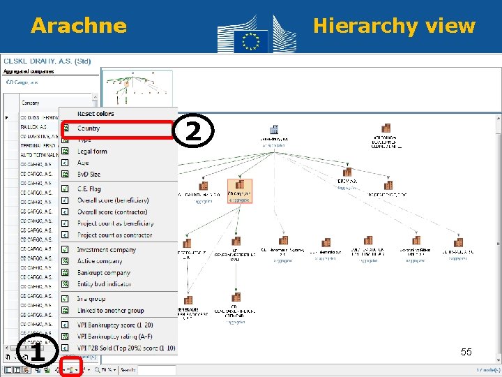 Arachne Hierarchy view 2 1 55 Regional Policy and Employment Policy 