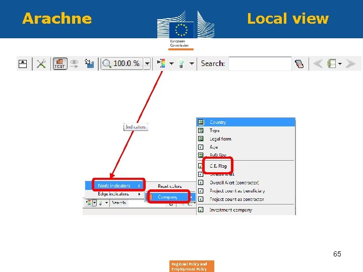 Arachne Local view 65 Regional Policy and Employment Policy 