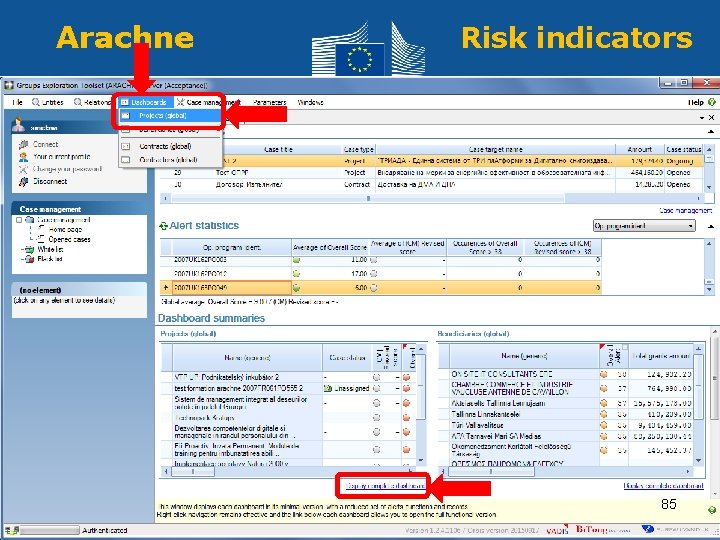 Arachne Risk indicators 85 Regional Policy and Employment Policy 