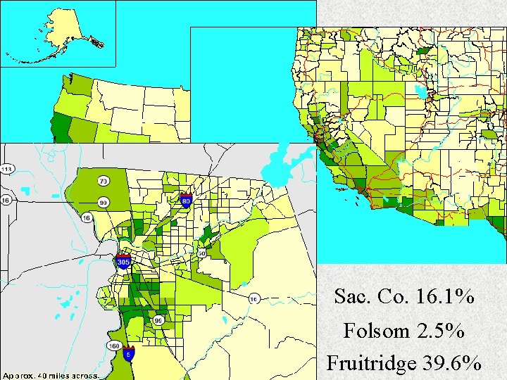 Sac. Co. 16. 1% Folsom 2. 5% Fruitridge 39. 6% 