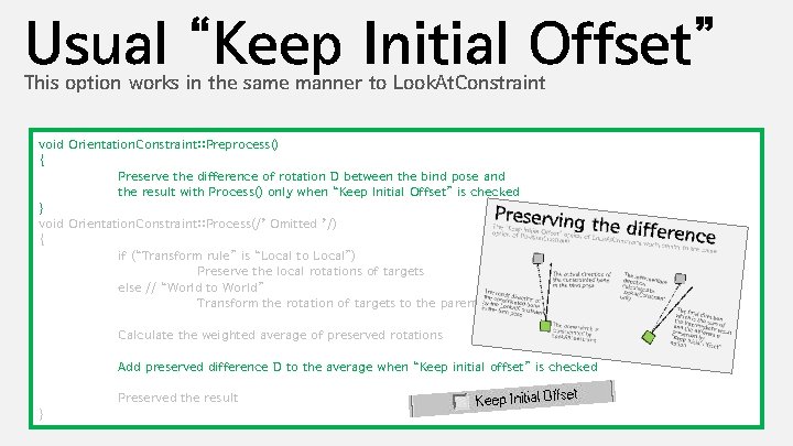 Usual “Keep Initial Offset” This option works in the same manner to Look. At.