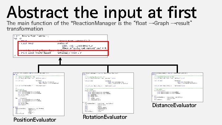 Abstract the input at first The main function of the *Reaction. Manager is the