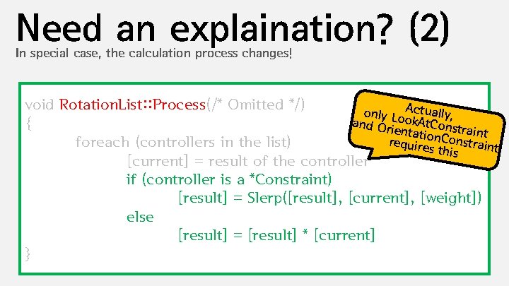 Need an explaination? (2) In special case, the calculation process changes! void Rotation. List: