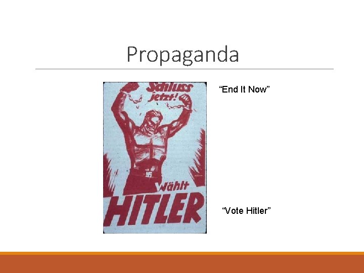 Propaganda “End It Now” “Vote Hitler” 