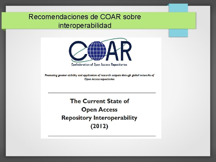 Recomendaciones de COAR sobre interoperabilidad 
