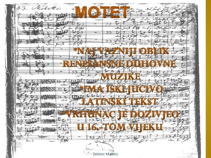 Motet Zelimir Maletic 