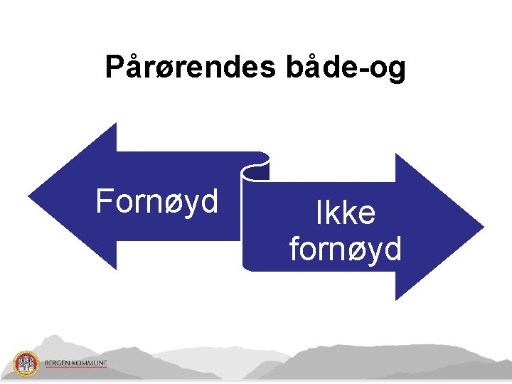 Pårørendes både-og Fornøyd Ikke fornøyd 