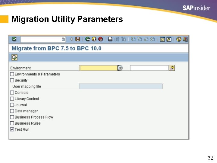 Migration Utility Parameters 32 