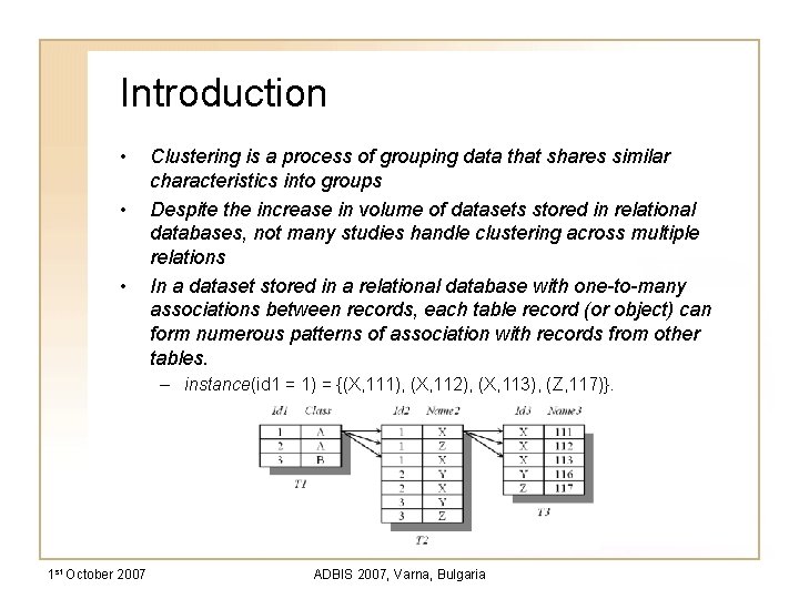 Introduction • • • Clustering is a process of grouping data that shares similar