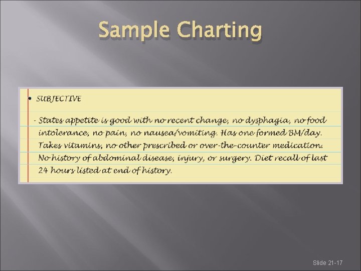 Sample Charting Slide 21 -17 