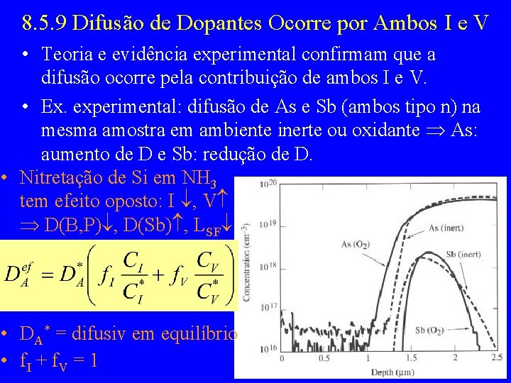 8. 5. 9 Difusão de Dopantes Ocorre por Ambos I e V • Teoria