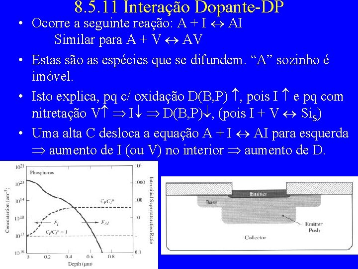 8. 5. 11 Interação Dopante-DP • Ocorre a seguinte reação: A + I AI
