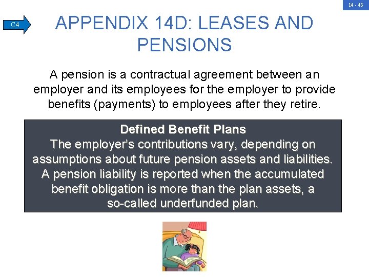 14 - 43 C 4 APPENDIX 14 D: LEASES AND PENSIONS A pension is