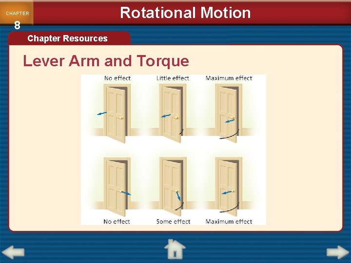 CHAPTER 8 Rotational Motion Chapter Resources Lever Arm and Torque 
