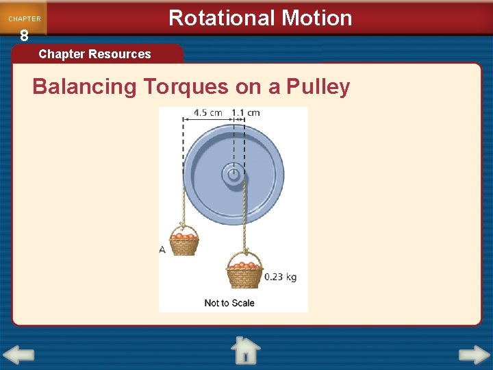 CHAPTER 8 Rotational Motion Chapter Resources Balancing Torques on a Pulley 