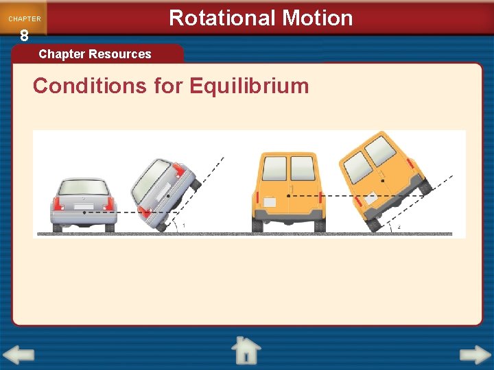 CHAPTER 8 Rotational Motion Chapter Resources Conditions for Equilibrium 