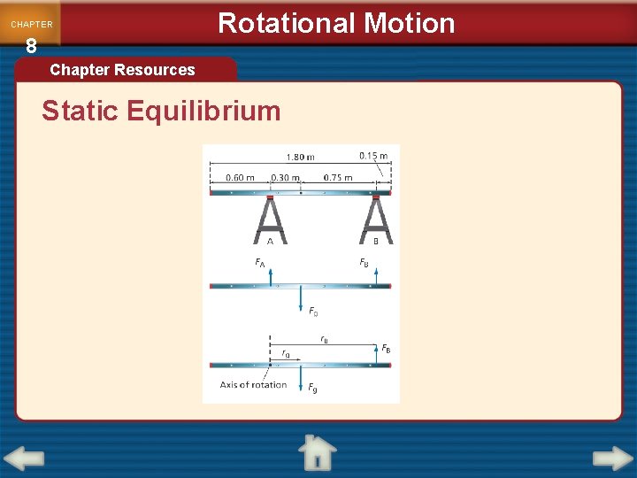 CHAPTER 8 Rotational Motion Chapter Resources Static Equilibrium 
