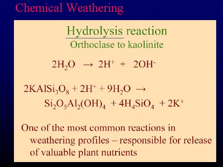 Chemical Weathering 