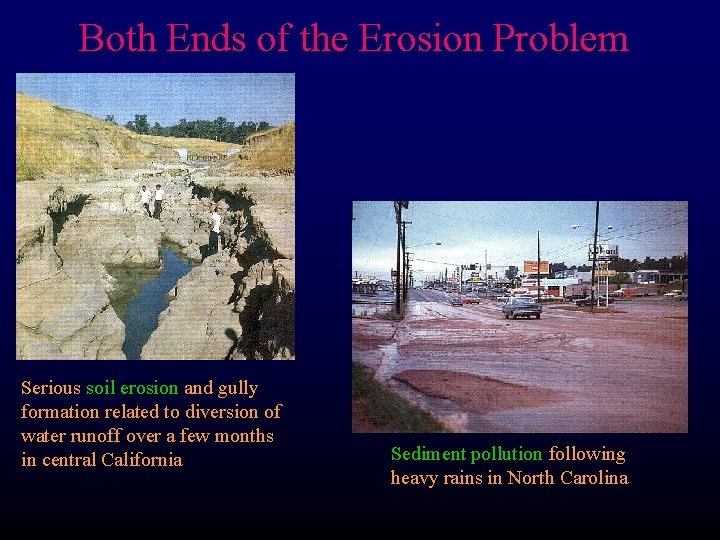 Both Ends of the Erosion Problem Serious soil erosion and gully formation related to