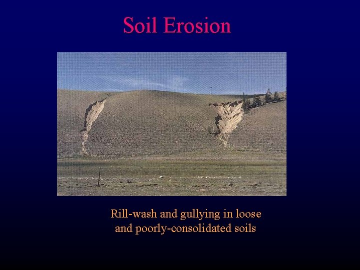 Soil Erosion Rill-wash and gullying in loose and poorly-consolidated soils 