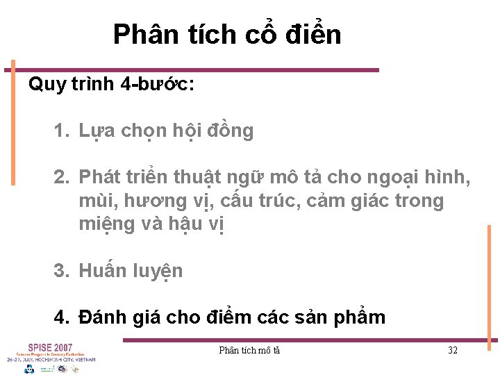 Phân tích cổ điển Quy trình 4 -bước: 1. Lựa chọn hội đồng 2.